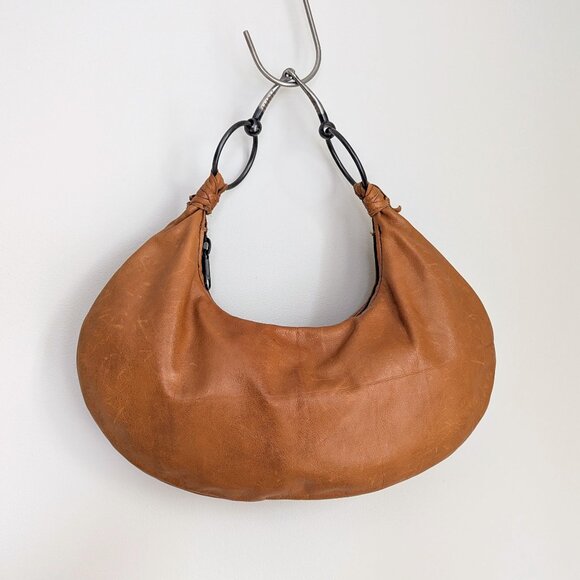 🐎 Unique Snaffle Horse Bit Brown Leather Hobo Bag - Picture 1 of 12